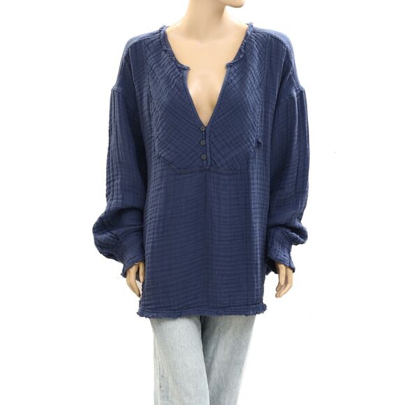 Free People We The Free Easy Sunday Pullover Shirt Tunic Top Oversized XS 278327 - Picture 4 of 8
